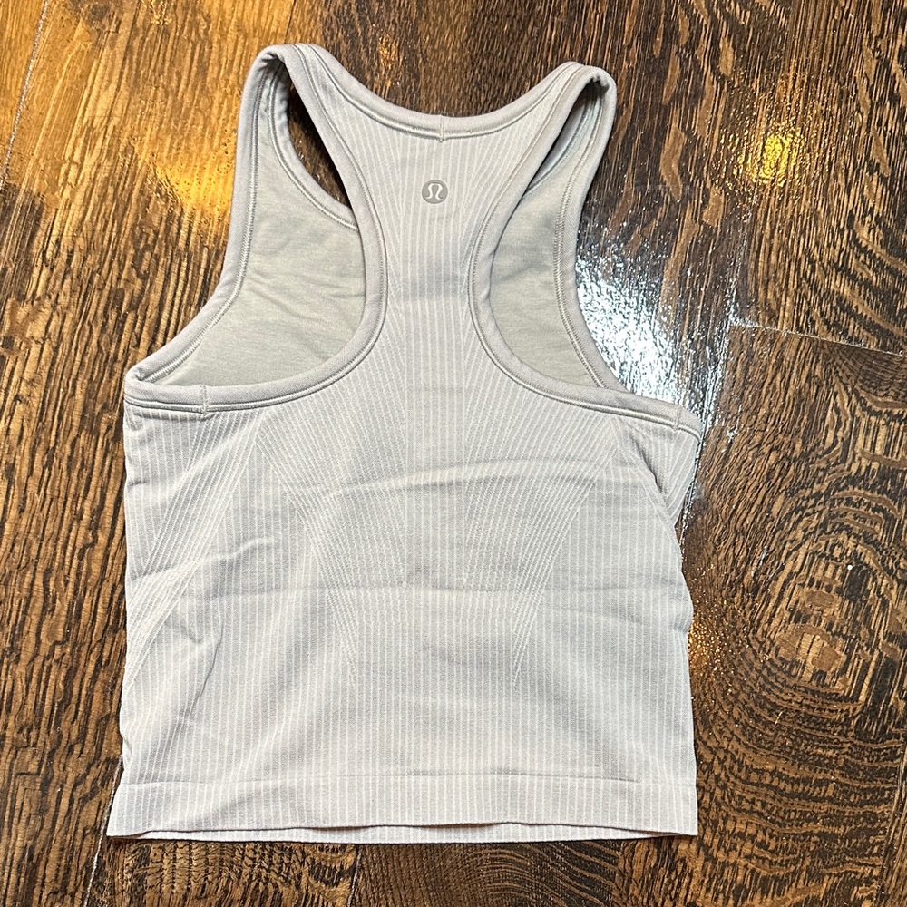 Women's Cream Ribbed Tank Top - Picture 2 of 2